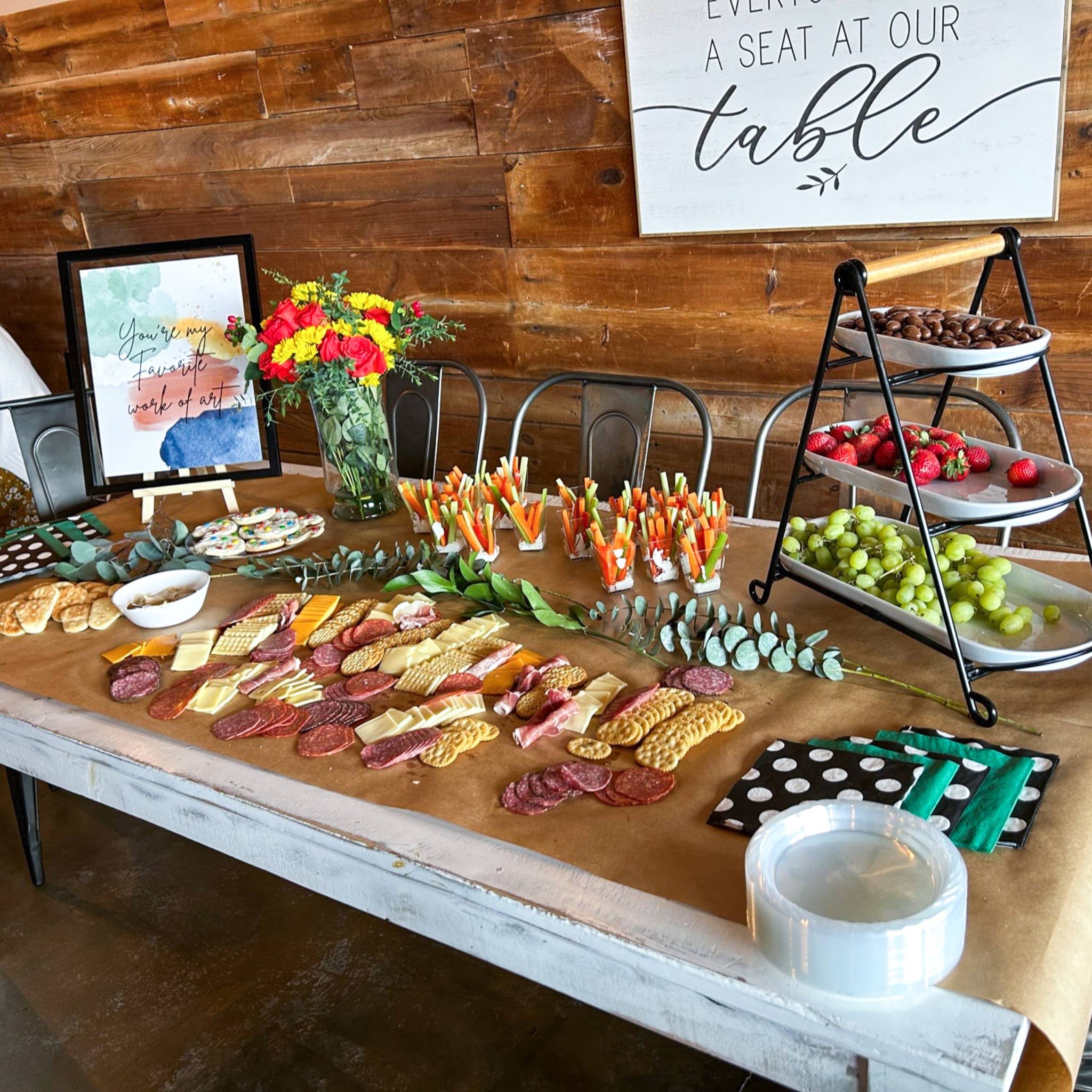 Event space table with food